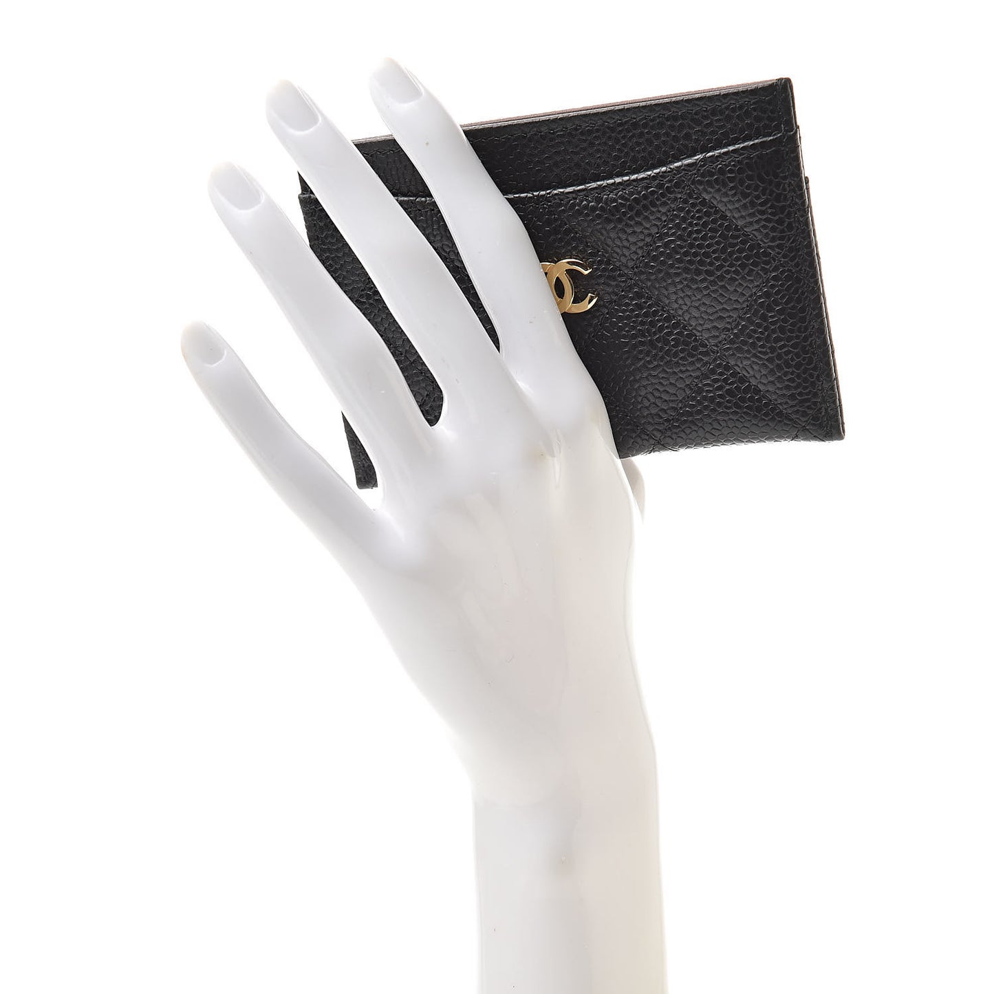 Caviar Quilted Card Holder Black