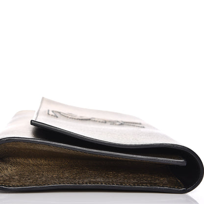 Saint Laurent Metallic Pony Hair Calfskin Embossed Large Belle De Jour Clutch Bronze 11 of 11