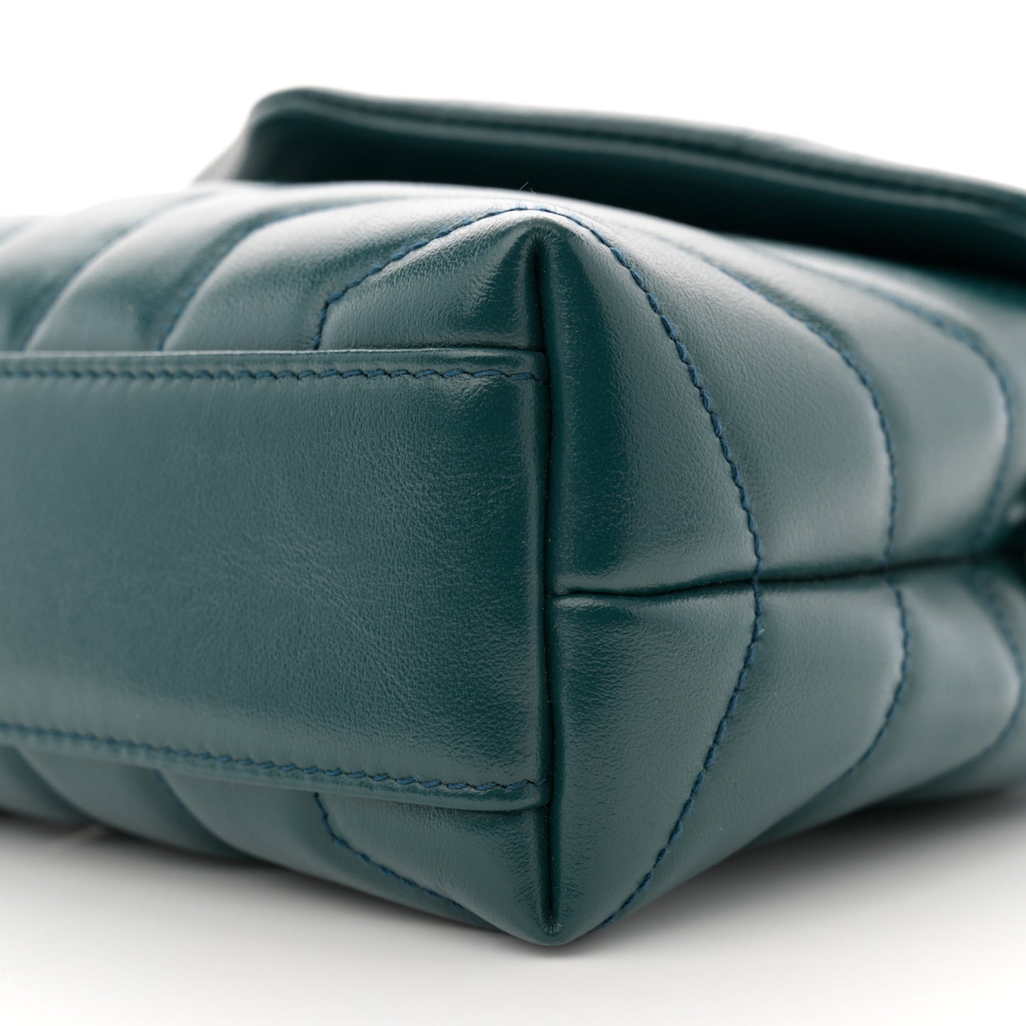 Calfskin Y Quilted Monogram Toy Loulou Satchel Dark Turquoise