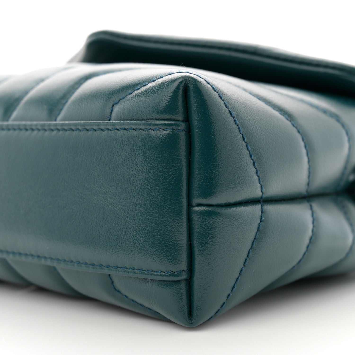Saint Laurent Calfskin Y Quilted Monogram Toy Loulou Satchel Dark Turquoise 10 of 11