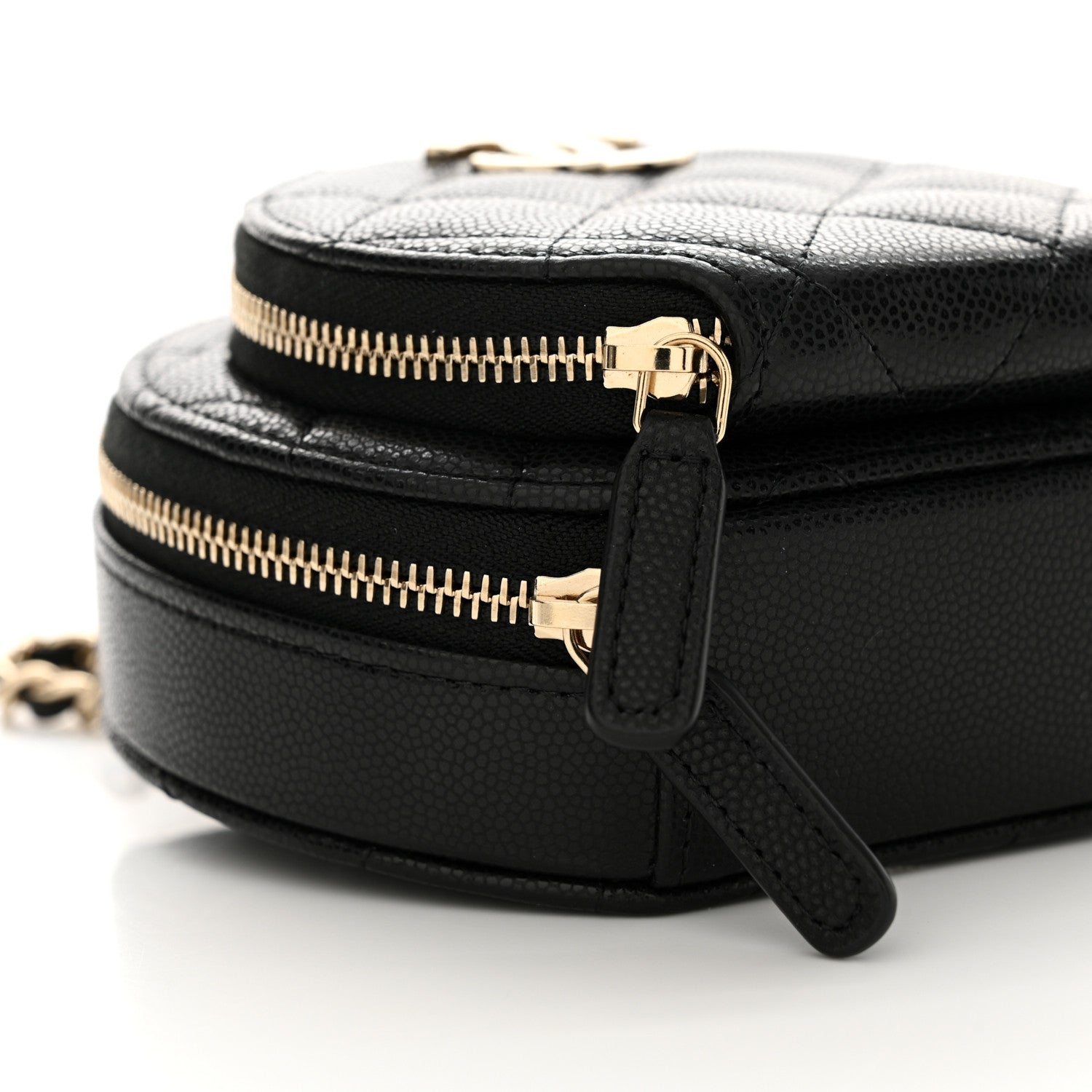 Chanel Caviar Quilted Round Coco Clutch With Chain Black 9 of 11