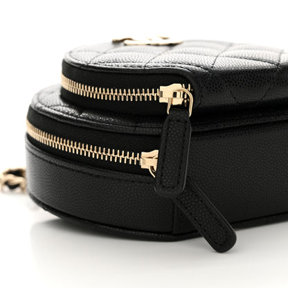 Chanel Caviar Quilted Round Coco Clutch With Chain Black 9 of 11