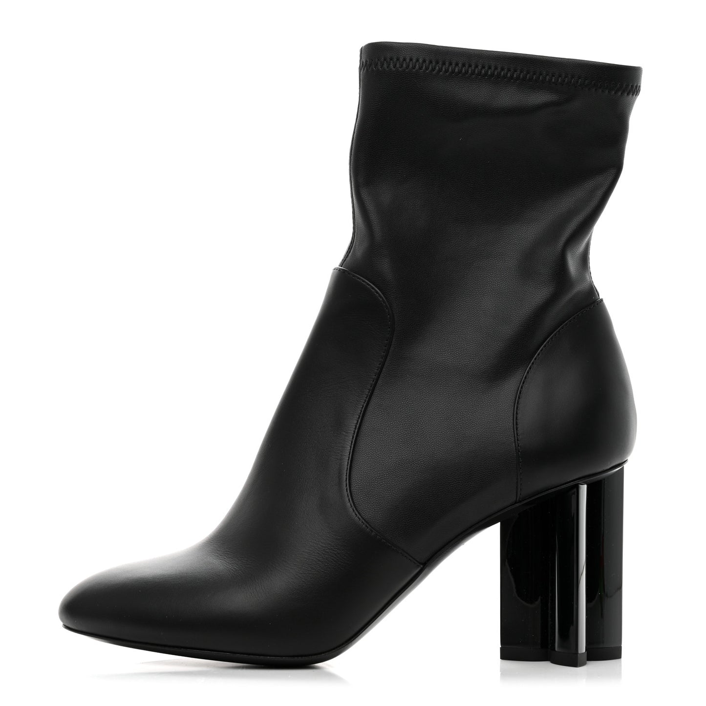 Calfskin Silhouette Ankle Boots 37.5 Black