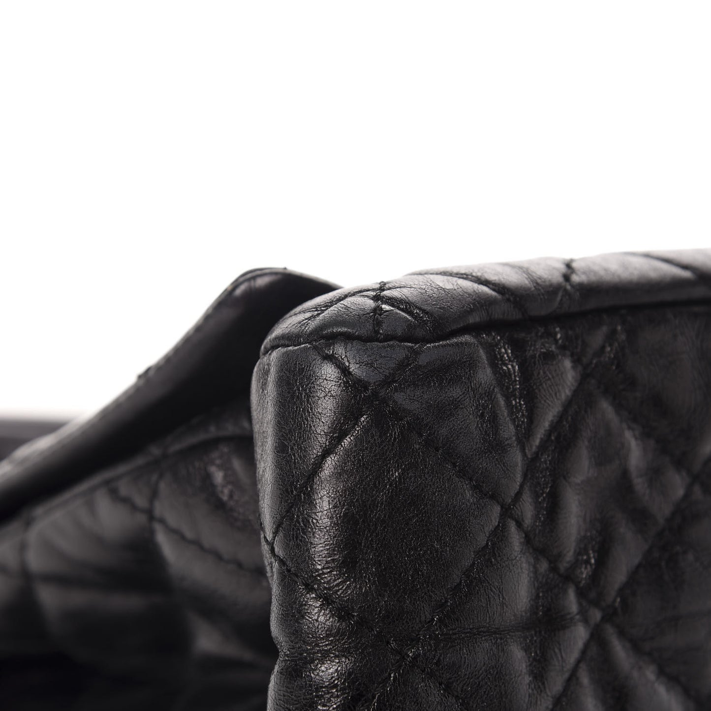 Metallic Calfskin Quilted XL Accordion Reissue Flap Black