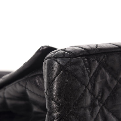 Chanel Metallic Calfskin Quilted XL Accordion Reissue Flap Black 12 of 15