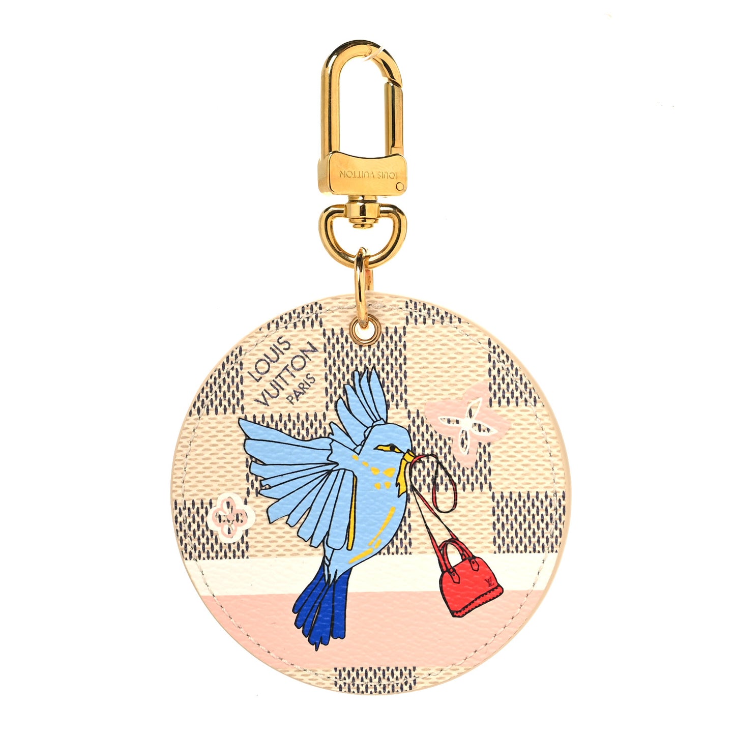 Damier Azur 2018 Christmas Animation Bag Charm Key Ring