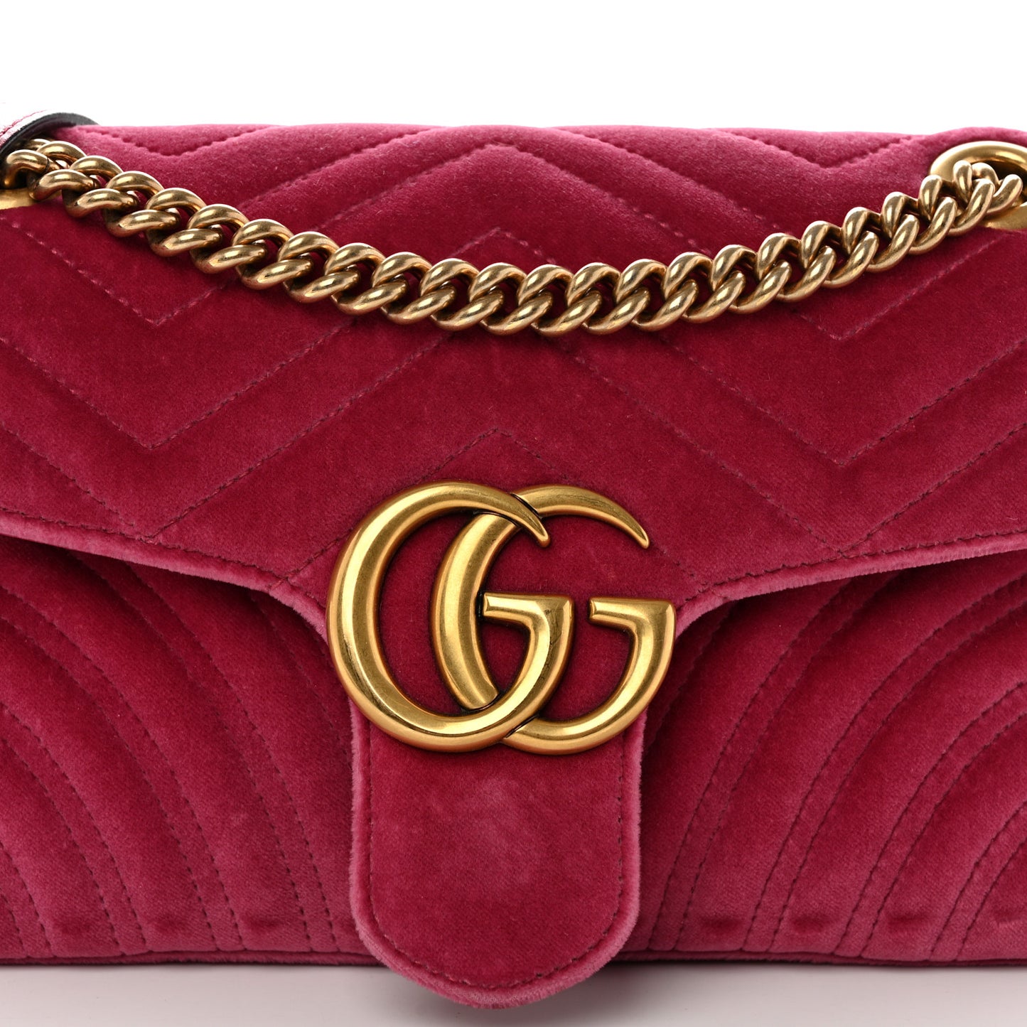 Velvet Matelasse Small GG Marmont Shoulder Bag Light Raspberry Rose