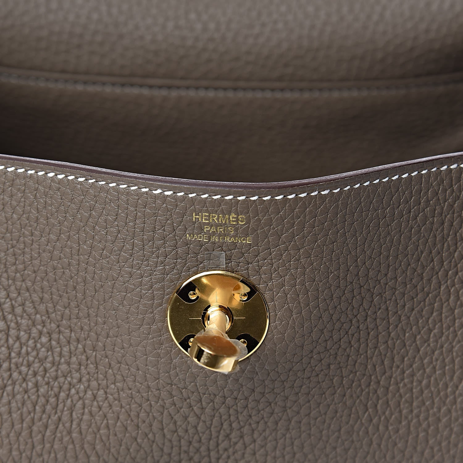 Hermes Taurillon Clemence Lindy 26 Etoupe 6 of 10