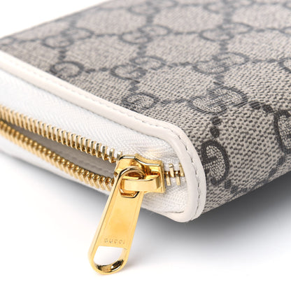 Gucci GG Supreme Monogram Azalea Calfskin Horsebit 1955 Zip Around Wallet Beige Ebony Mystic White 5 of 5