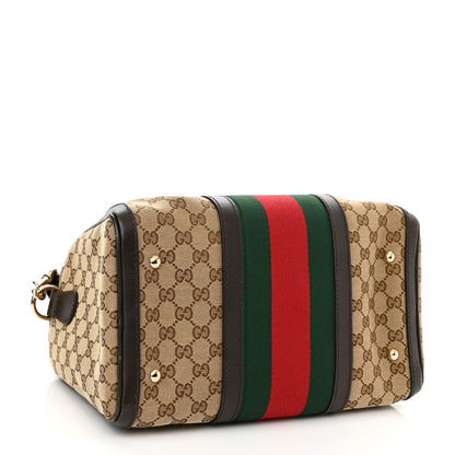 Gucci Monogram Vintage Web Medium Boston Dark Brown 4 of 11