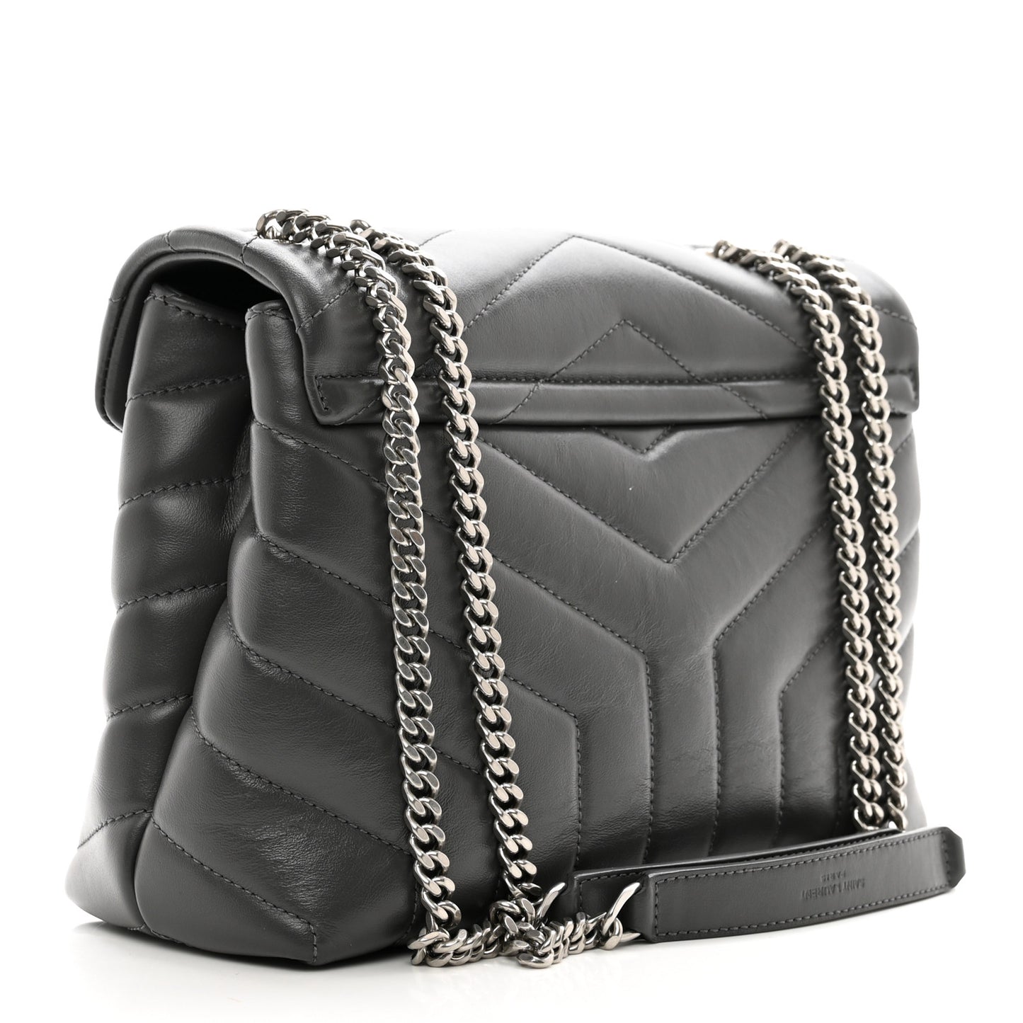 Calfskin Y Quilted Monogram Small Loulou Chain Satchel Storm