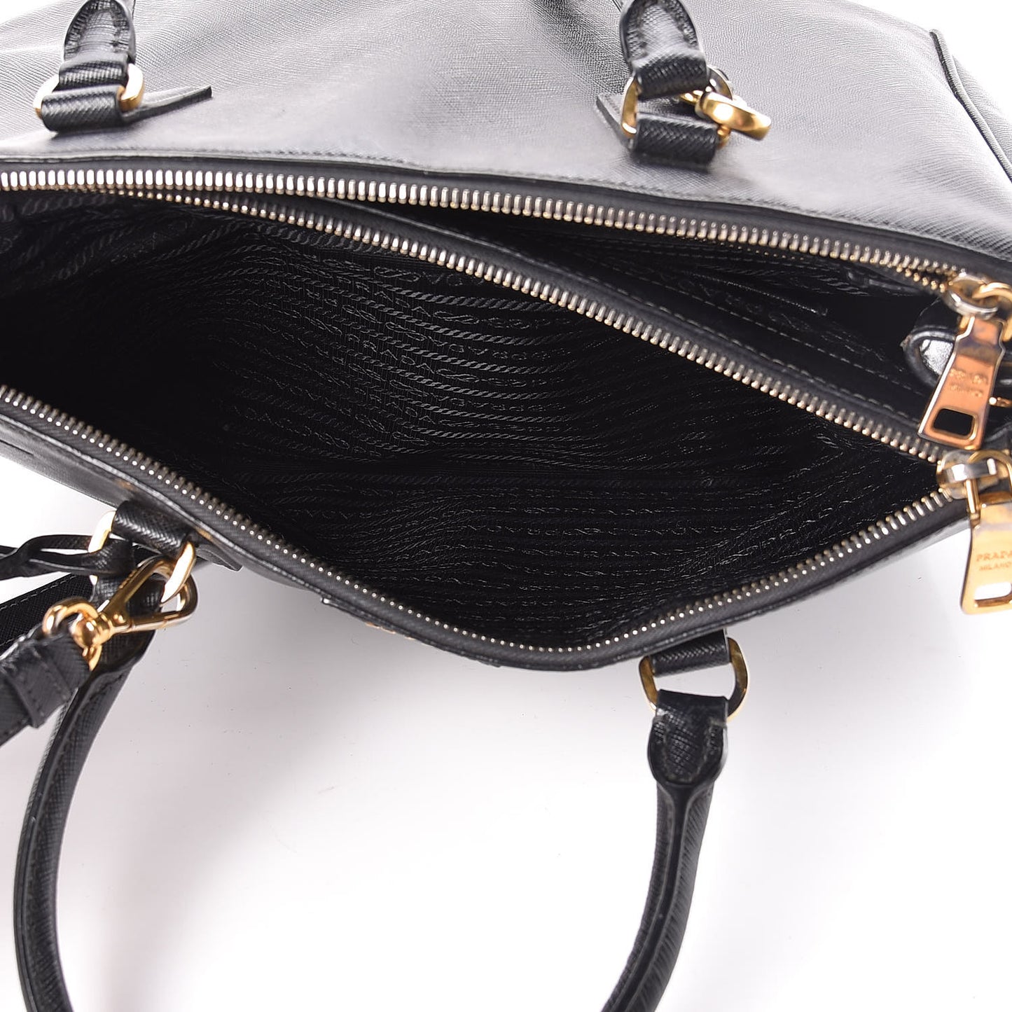 Saffiano Medium Galleria Double Zip Tote Black
