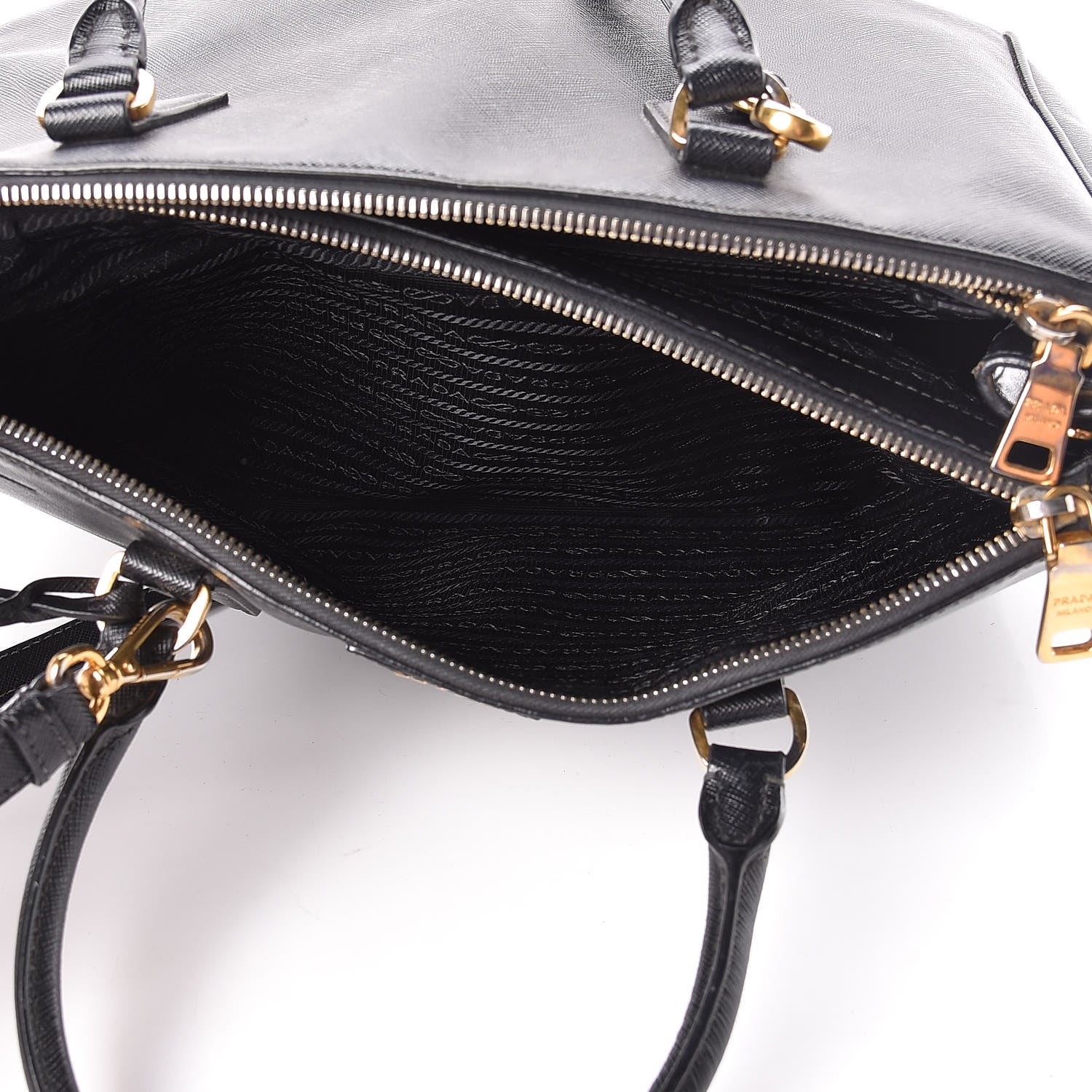 Prada Saffiano Medium Galleria Double Zip Tote Black 8 of 29