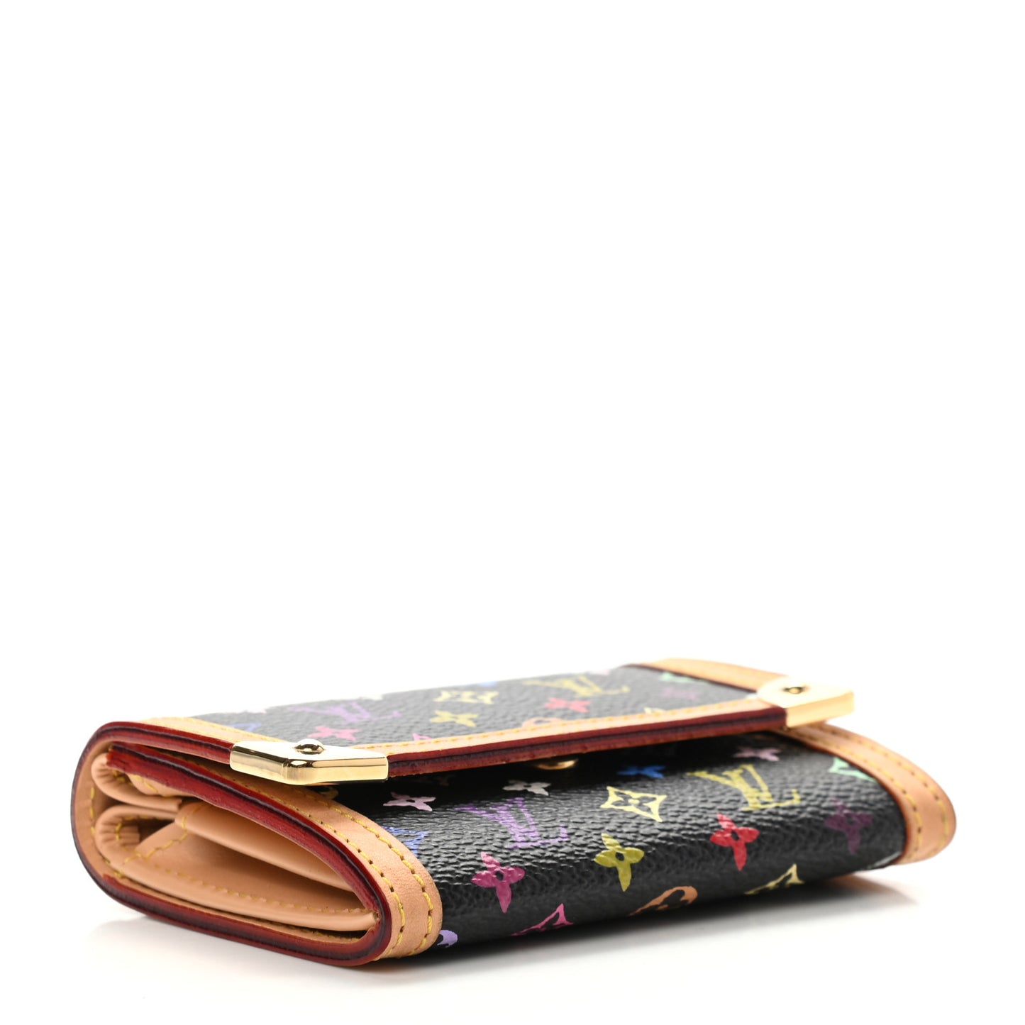Monogram Multicolor Porte-Monnaie Plat Coin Purse Black