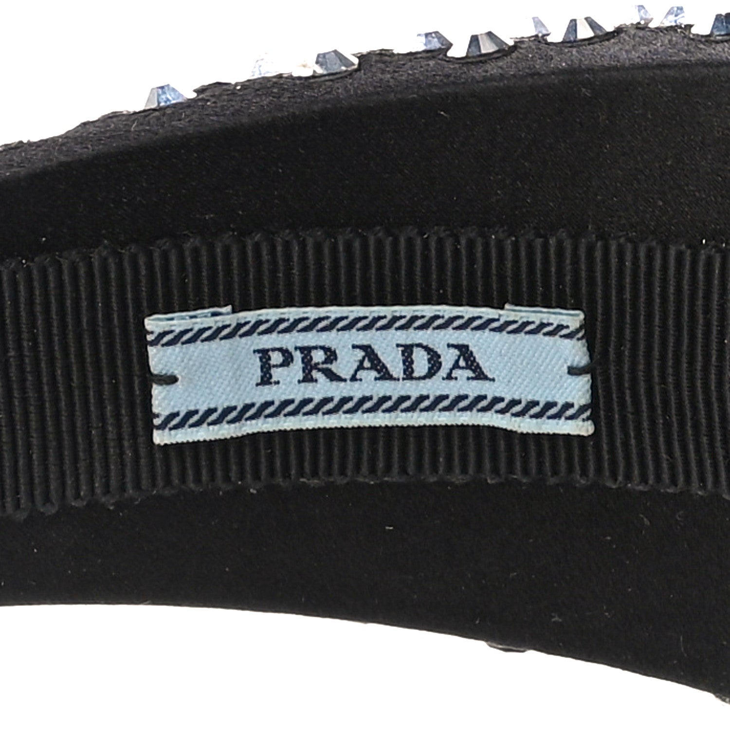 Prada Satin Crystal Embellished Headband Metal 5 of 7