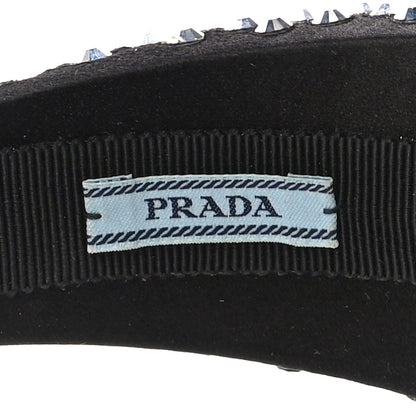 Prada Satin Crystal Embellished Headband Metal 5 of 7
