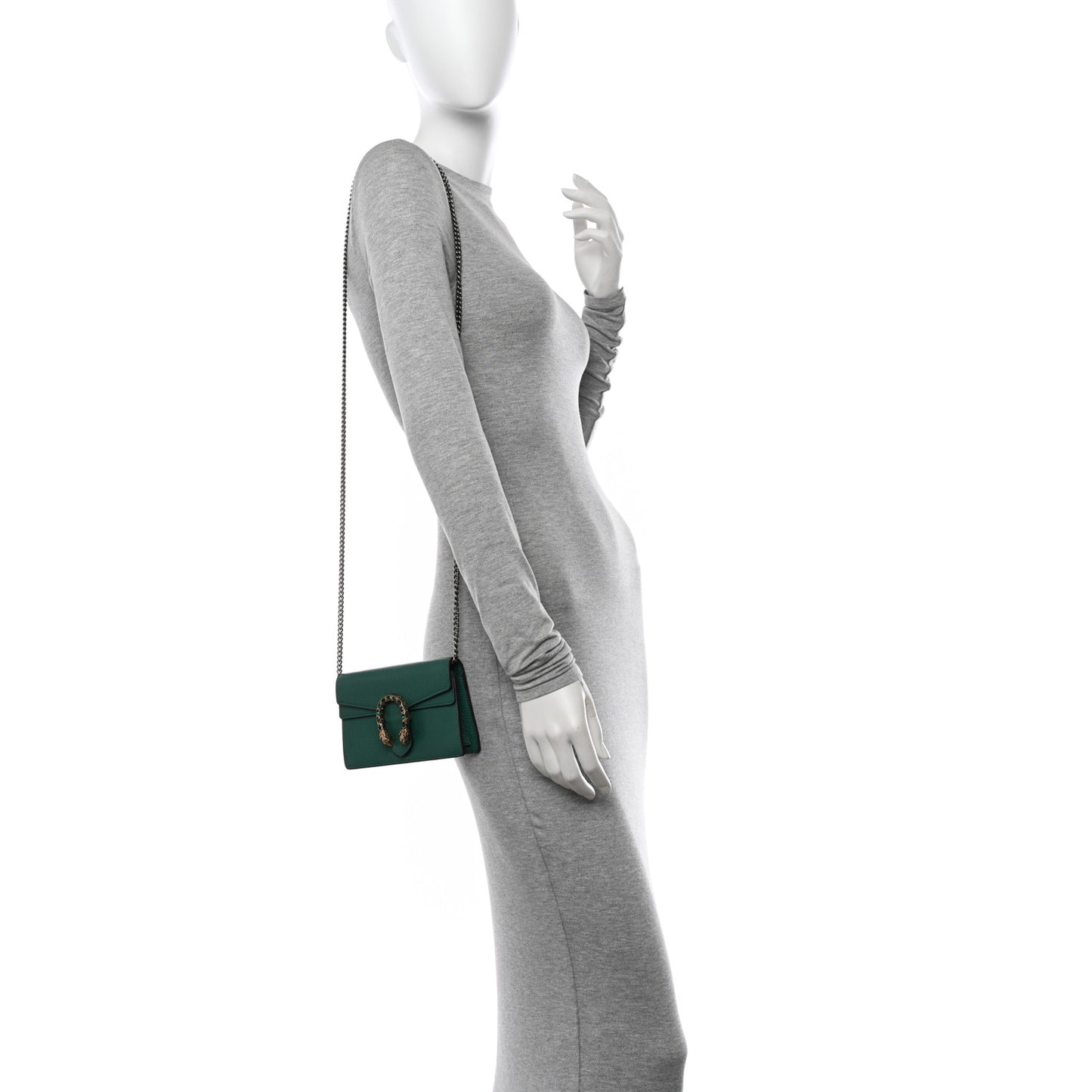 Dollar Calfskin Crystal Super Mini Dionysus Shoulder Bag Emerald