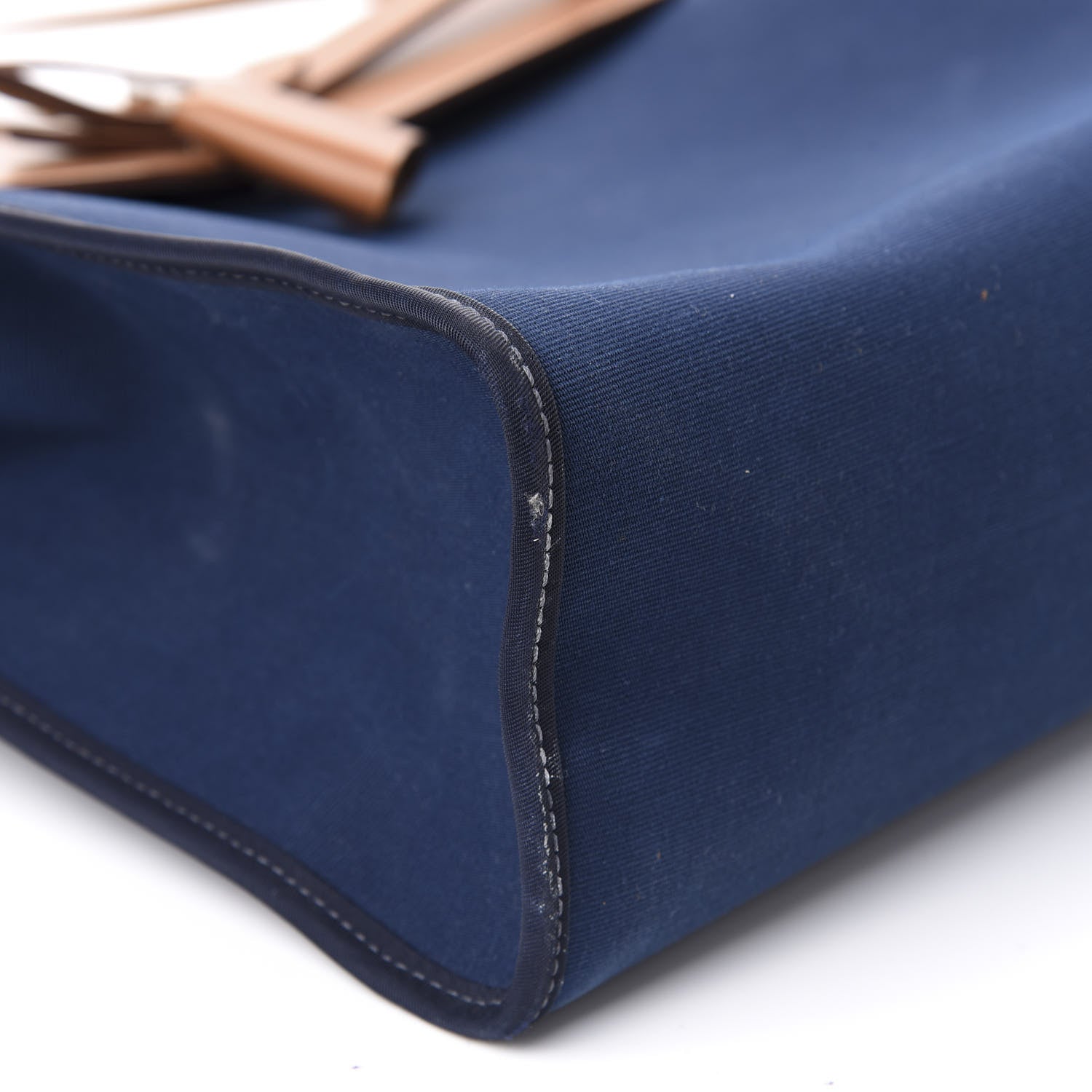 Hermes Vache Hunter Toile Herbag Zip 31 PM Bleu De Malte Natural 6 of 12