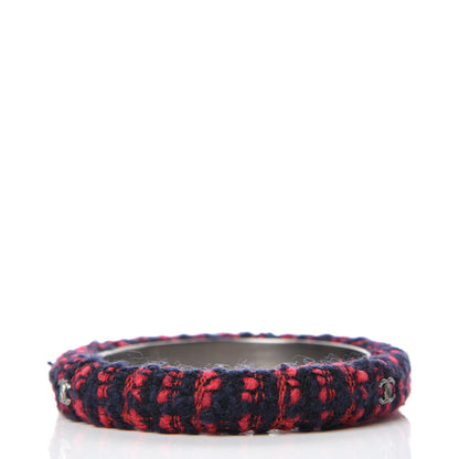 Chanel Tweed CC Narrow Bangle M Red Blue 3 of 4
