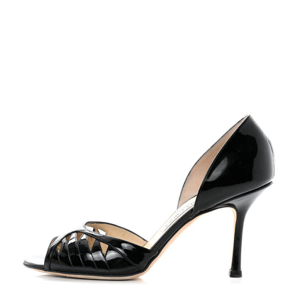 Jimmy Choo Patent Trinity Sandals 38.5 Black 1 of 8