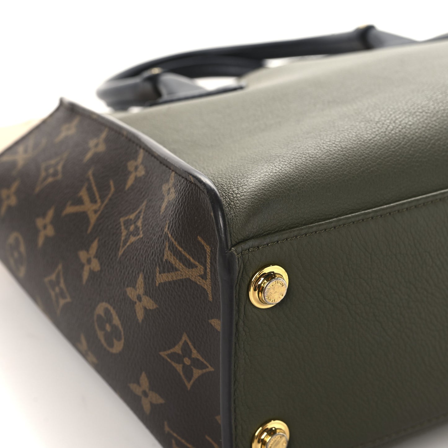 Calfskin Monogram On My Side MM Laurier Green Toffee Latte Beige