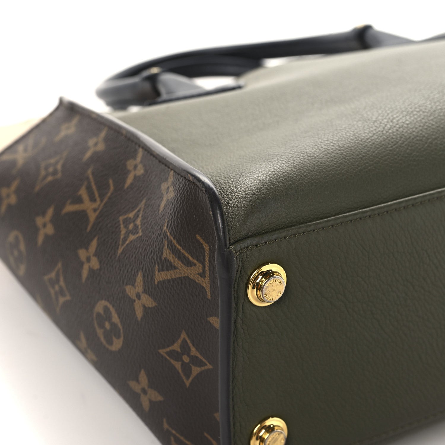 Louis Vuitton Calfskin Monogram On My Side MM Laurier Green Toffee Latte Beige 10 of 12