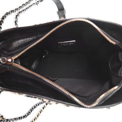 Chanel Sequin Calfskin Small Gabrielle Hobo Black Gold 5 of 9
