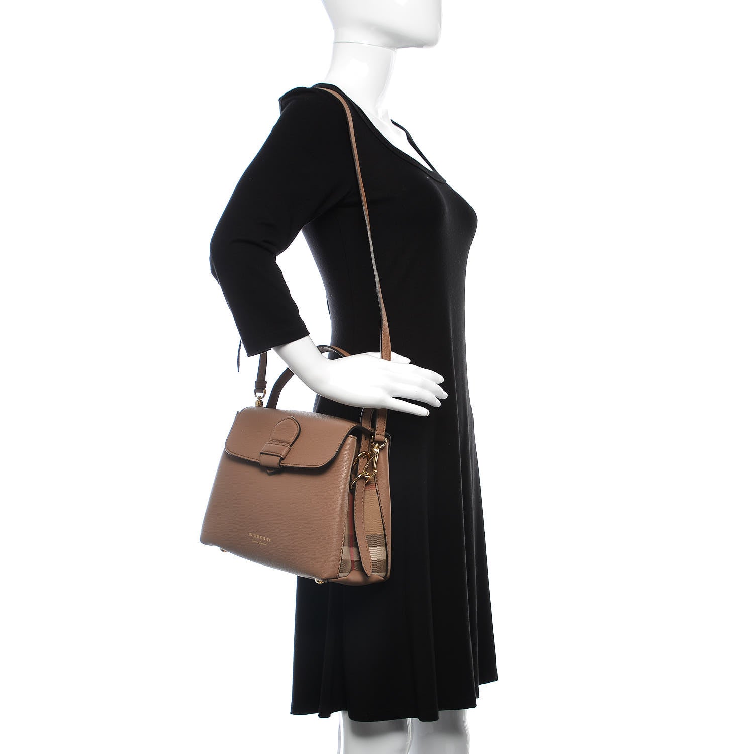 Burberry Derby Calfskin House Check Small Camberley Dark Sand 2 of 11