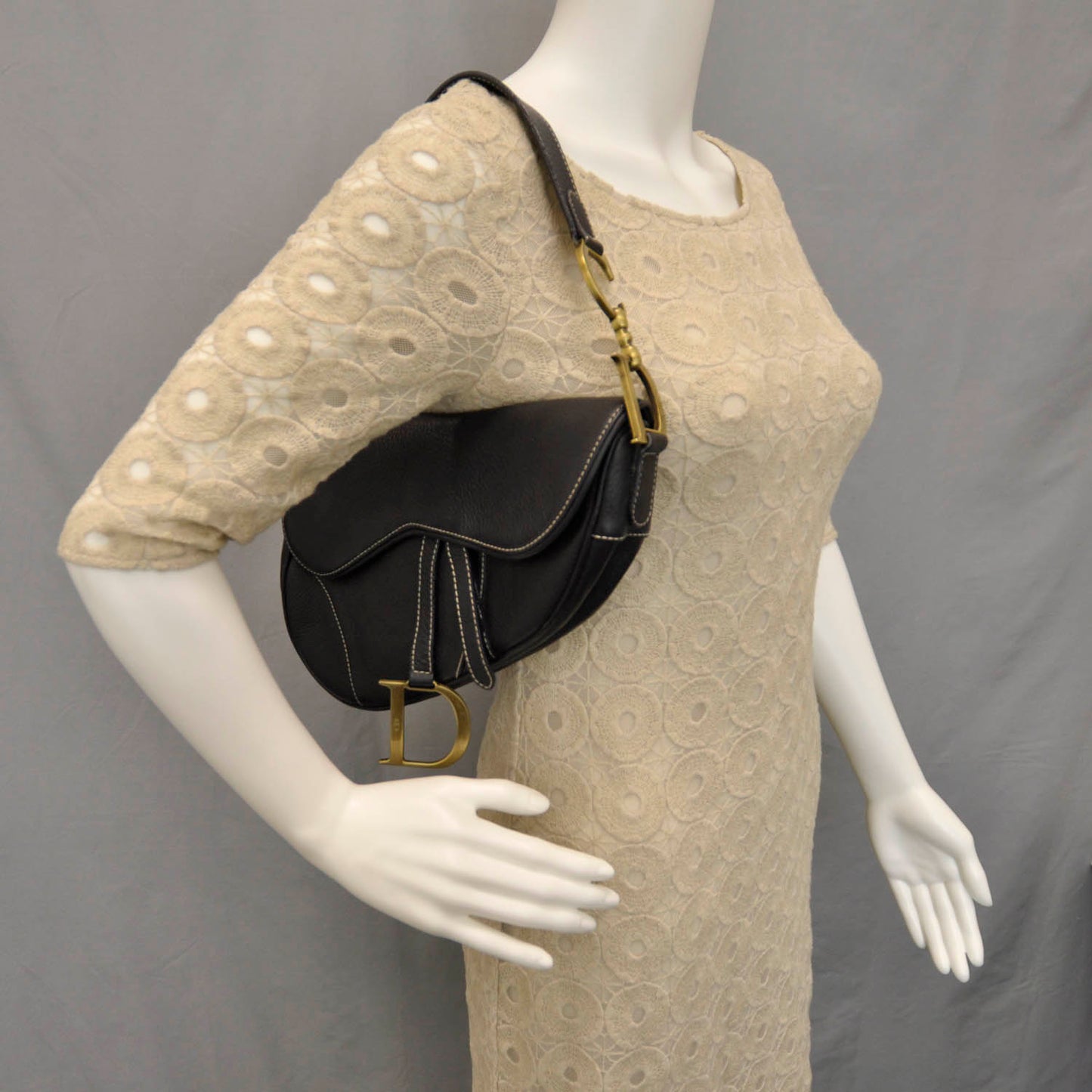 Leather Saddle Bag Black