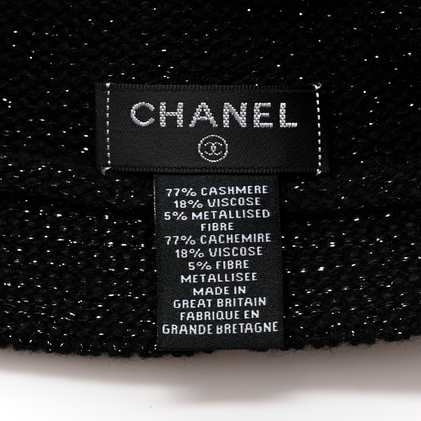 Cashmere Blend CC Beanie Hat Black