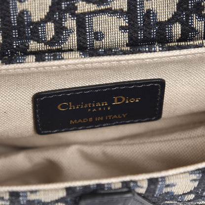 Christian Dior Oblique Mini Saddle Bag Blue 6 of 8