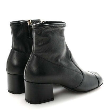 Chanel Stretch Lambskin Cap Toe CC Short Boots 35 Black 5 of 10