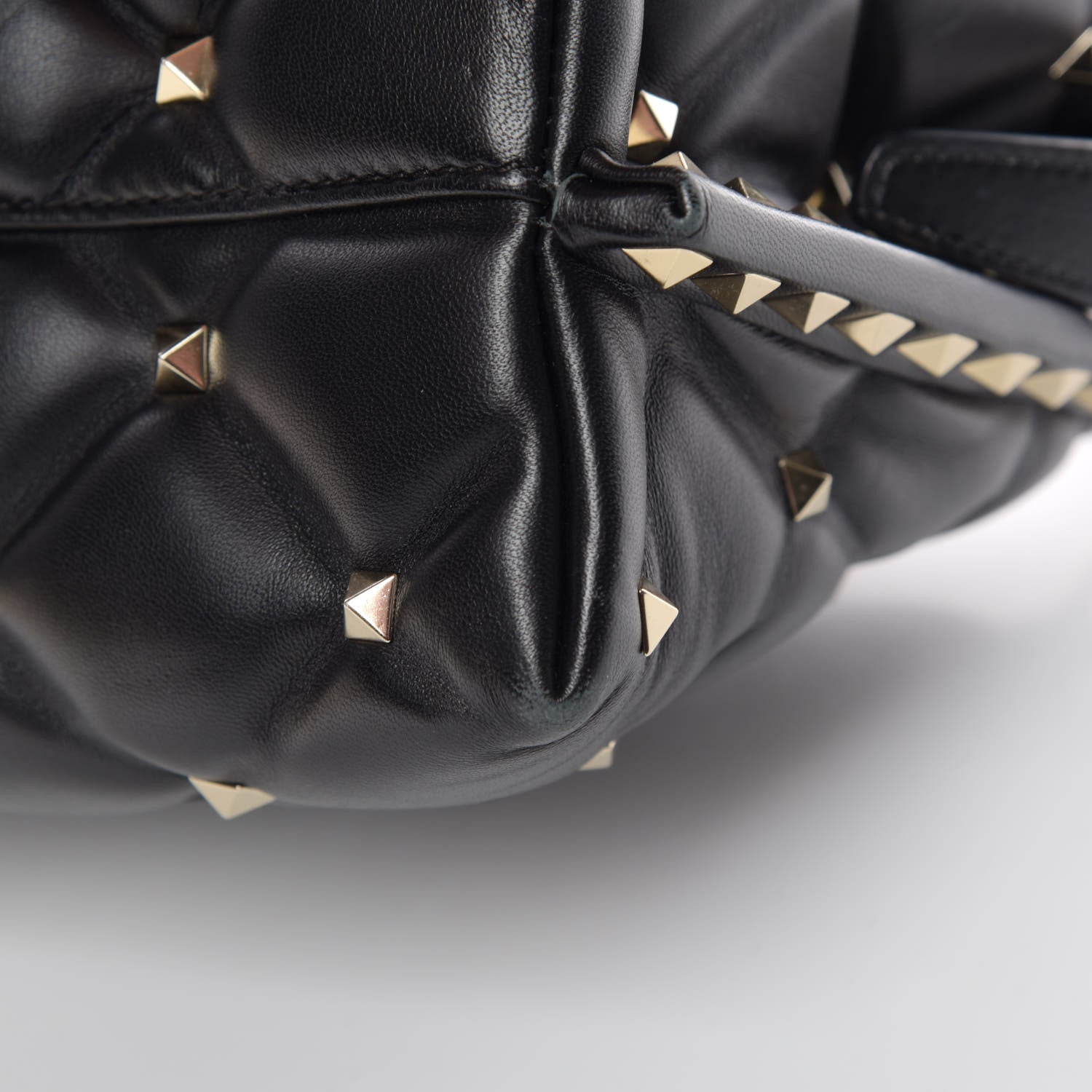 Valentino Garavani Lambskin VLTN Print Candystud Top Handle Bag Black 11 of 12