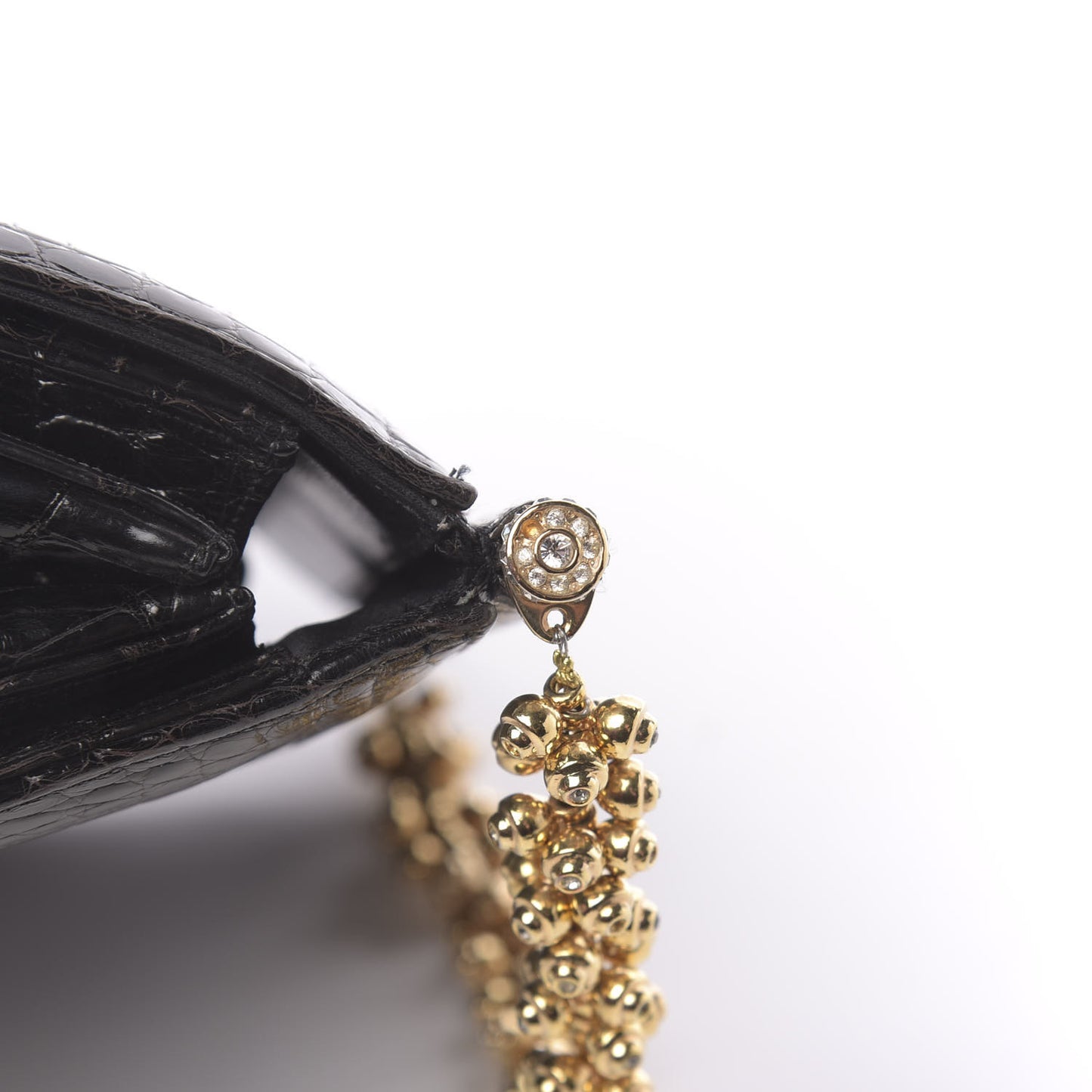 Alligator Crystal Evening Bag Black