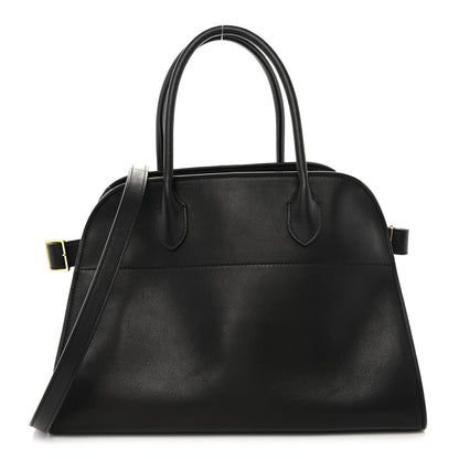 The Row Polished Saddle Calfskin Soft Margaux 12 Black 1 of 9