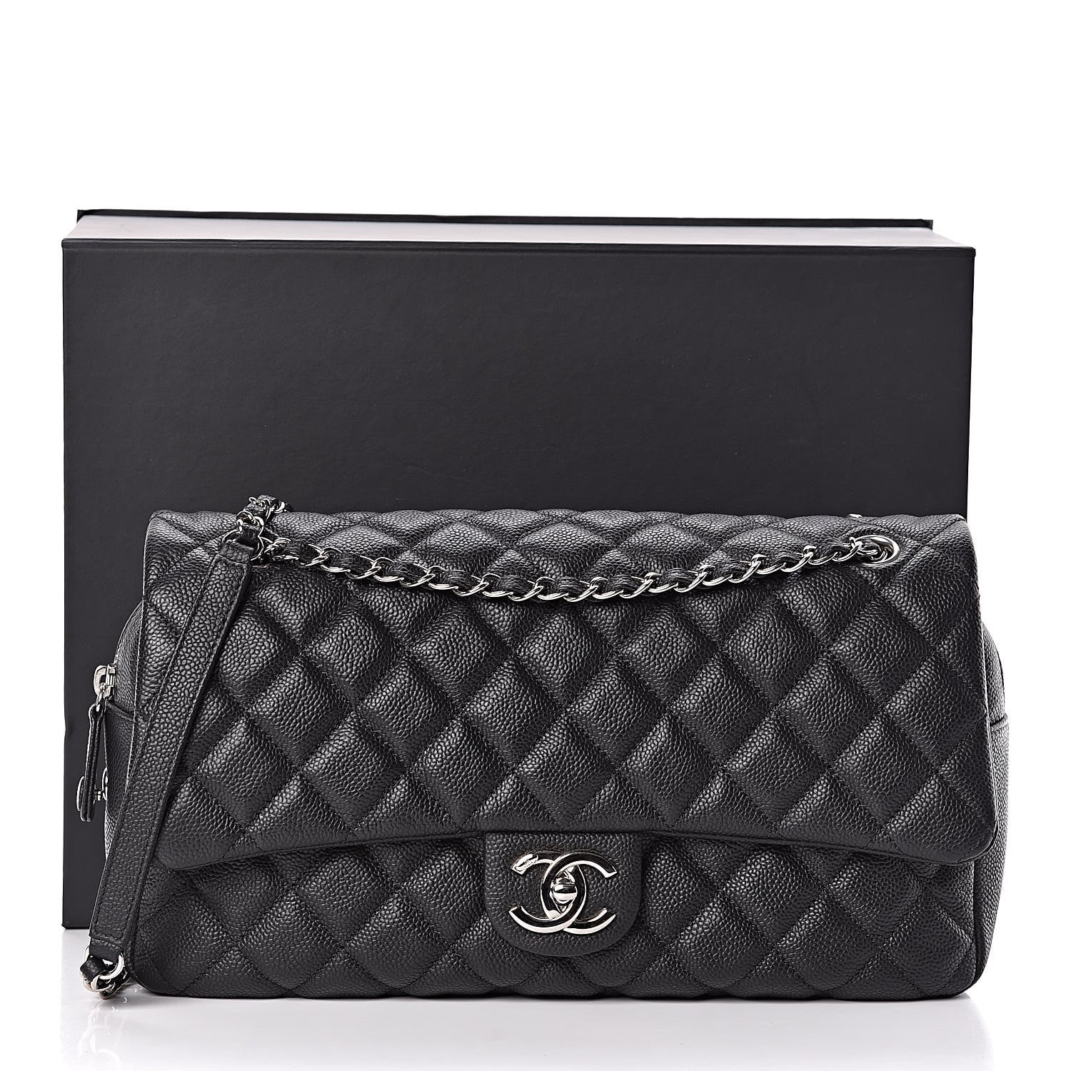 Chanel Caviar Quilted Jumbo Easy Flap Black 11 of 11