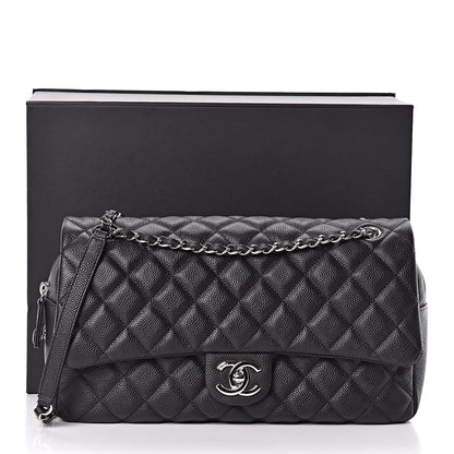 Chanel Caviar Quilted Jumbo Easy Flap Black 11 of 11