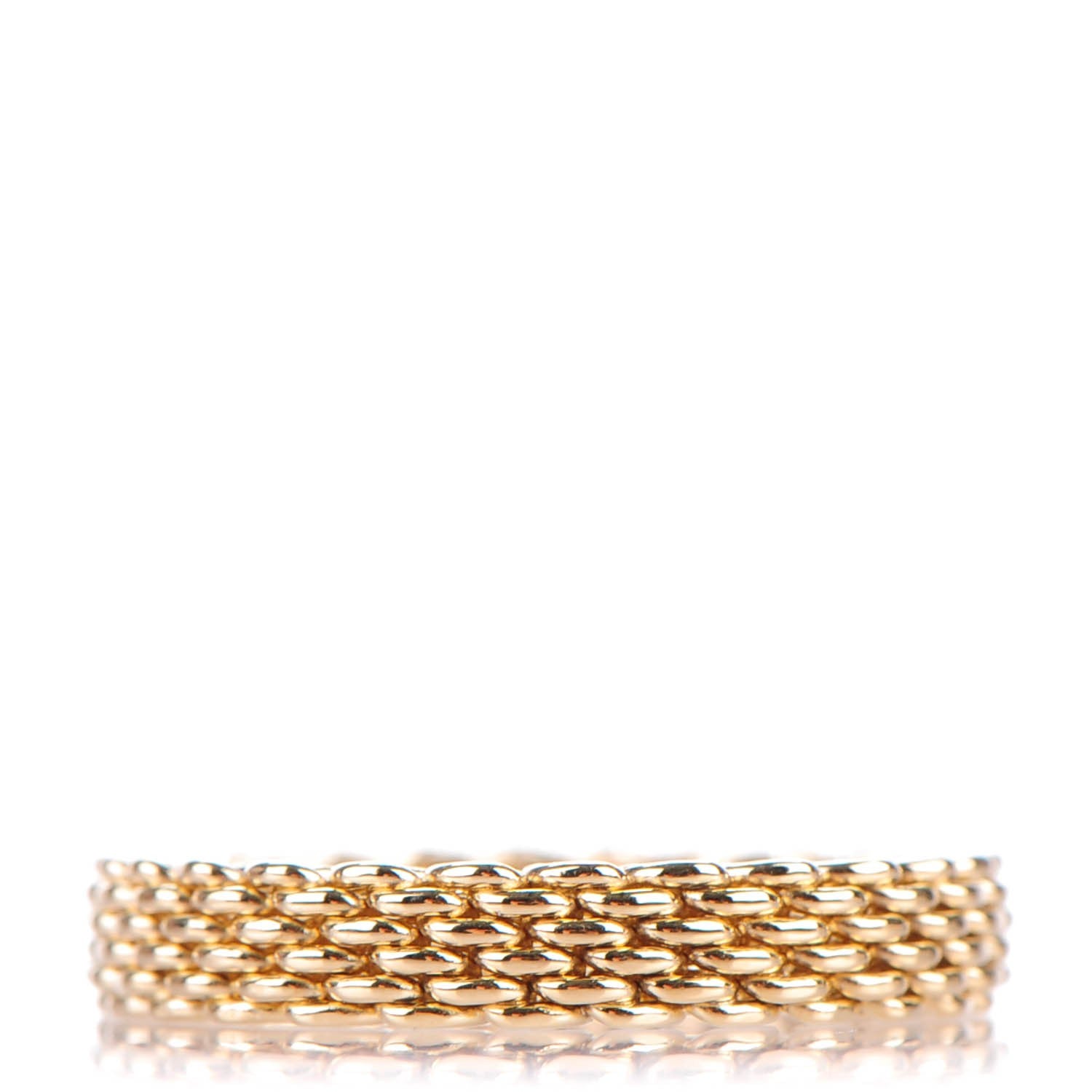 Tiffany 18K Yellow Gold Narrow Somerset Mesh Ring 6 1 of 5