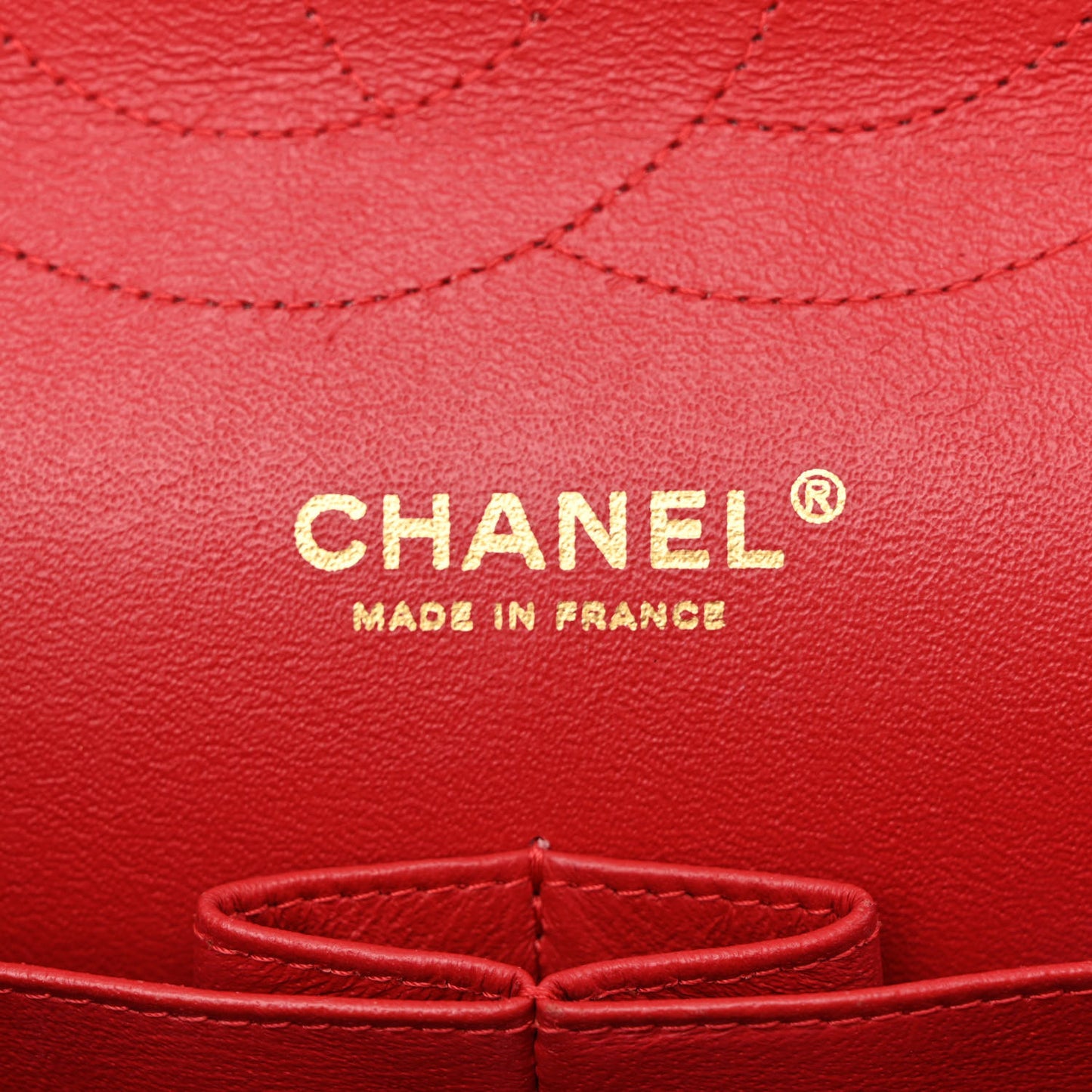 Lambskin Quilted Jumbo Double Flap Red