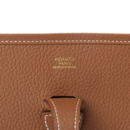 Hermes Taurillon Clemence Evelyne III PM Gold 7 of 9
