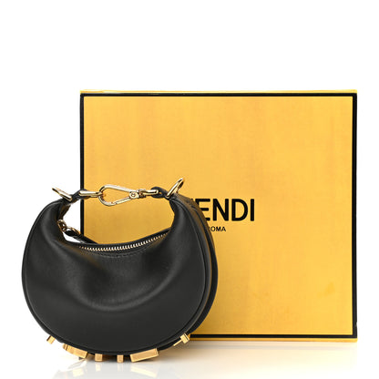 Fendi Vitello Grace Matte Nano Fendigraphy Hobo Charm Black 11 of 11