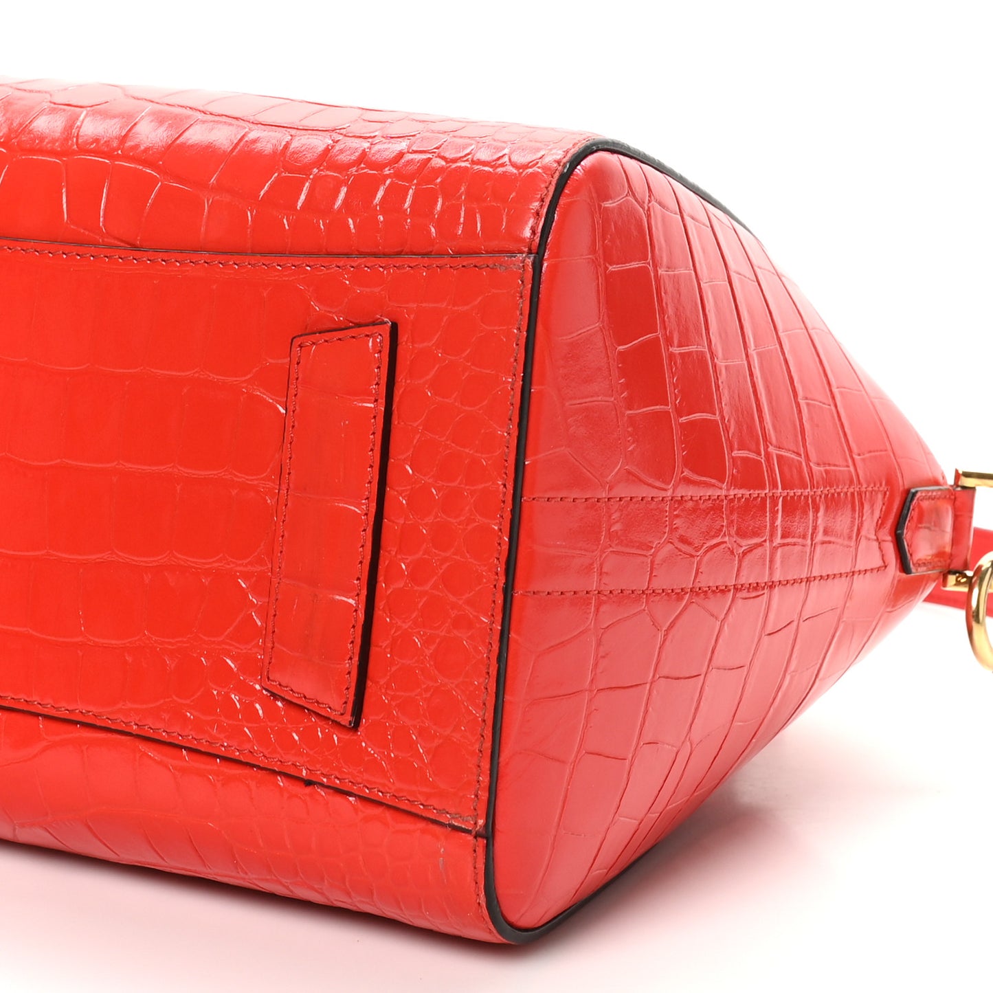 Calfskin Crocodile Embossed Small Antigona Red