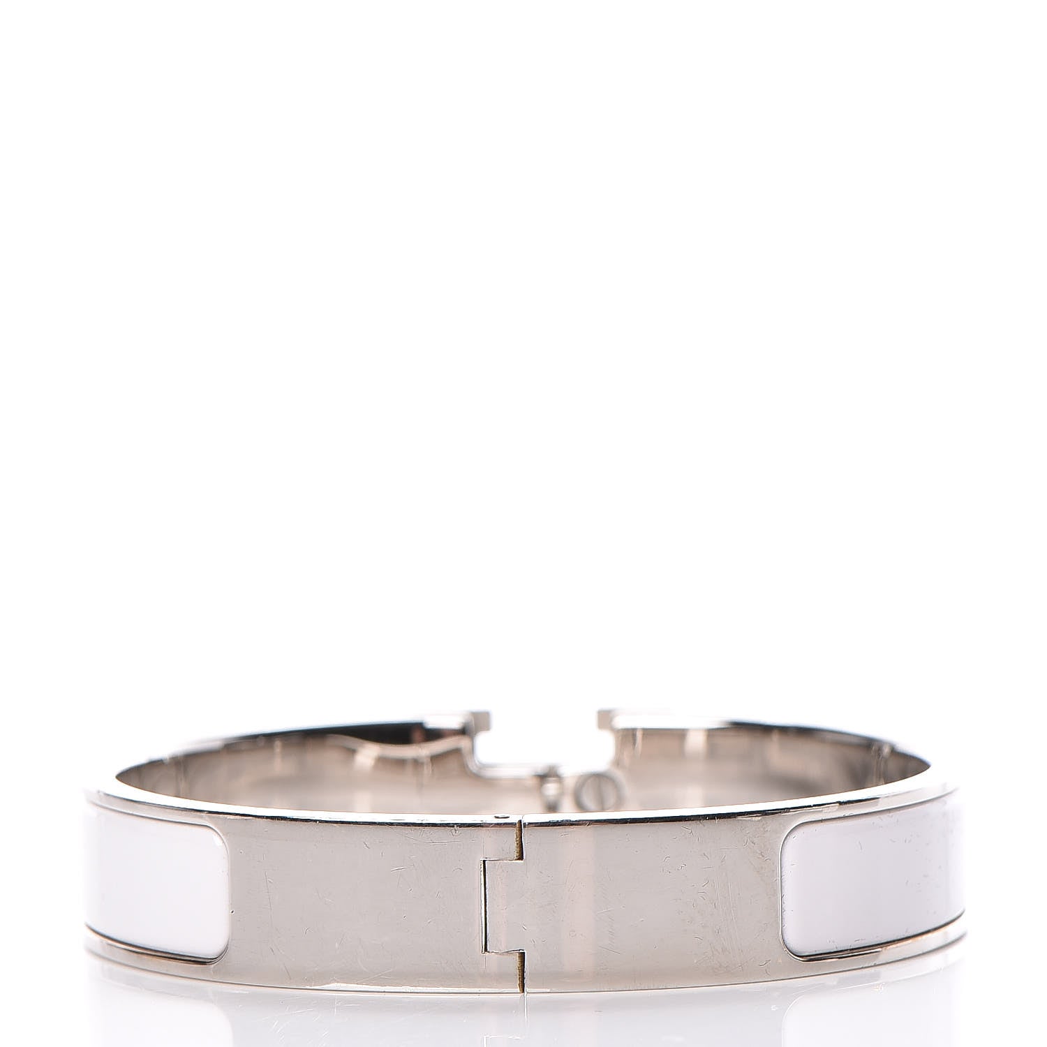 Hermes Enamel Narrow Clic Clac H Bracelet PM White 3 of 4