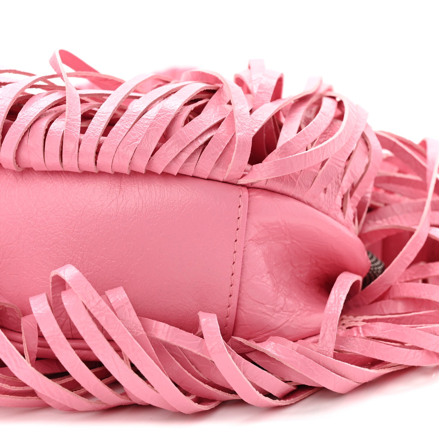 Balenciaga Agneau Arena Le Cagole Fringe Shoulder Bag XS Sweet Pink 11 of 11