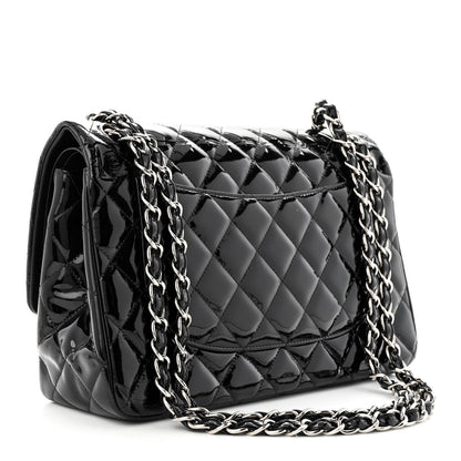 Chanel Patent Quilted Jumbo Double Flap Black 3 of 11