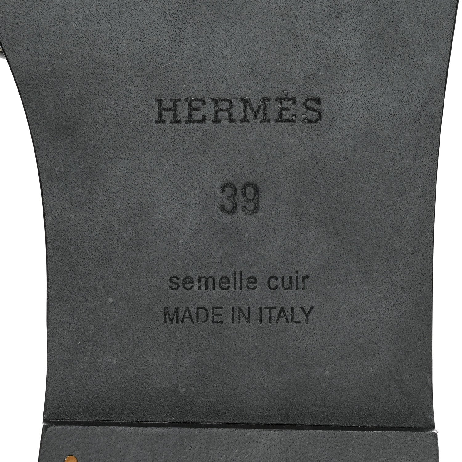 Hermes Box Calfskin Oran Sandals 39 Black 8 of 8