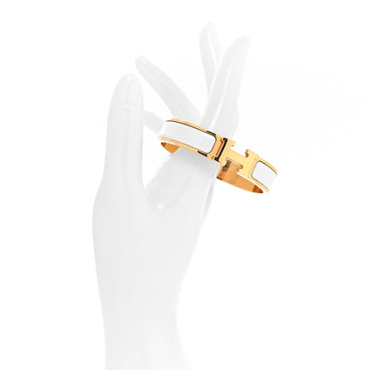 Hermes Enamel Narrow Clic Clac H Bracelet PM White 2 of 5