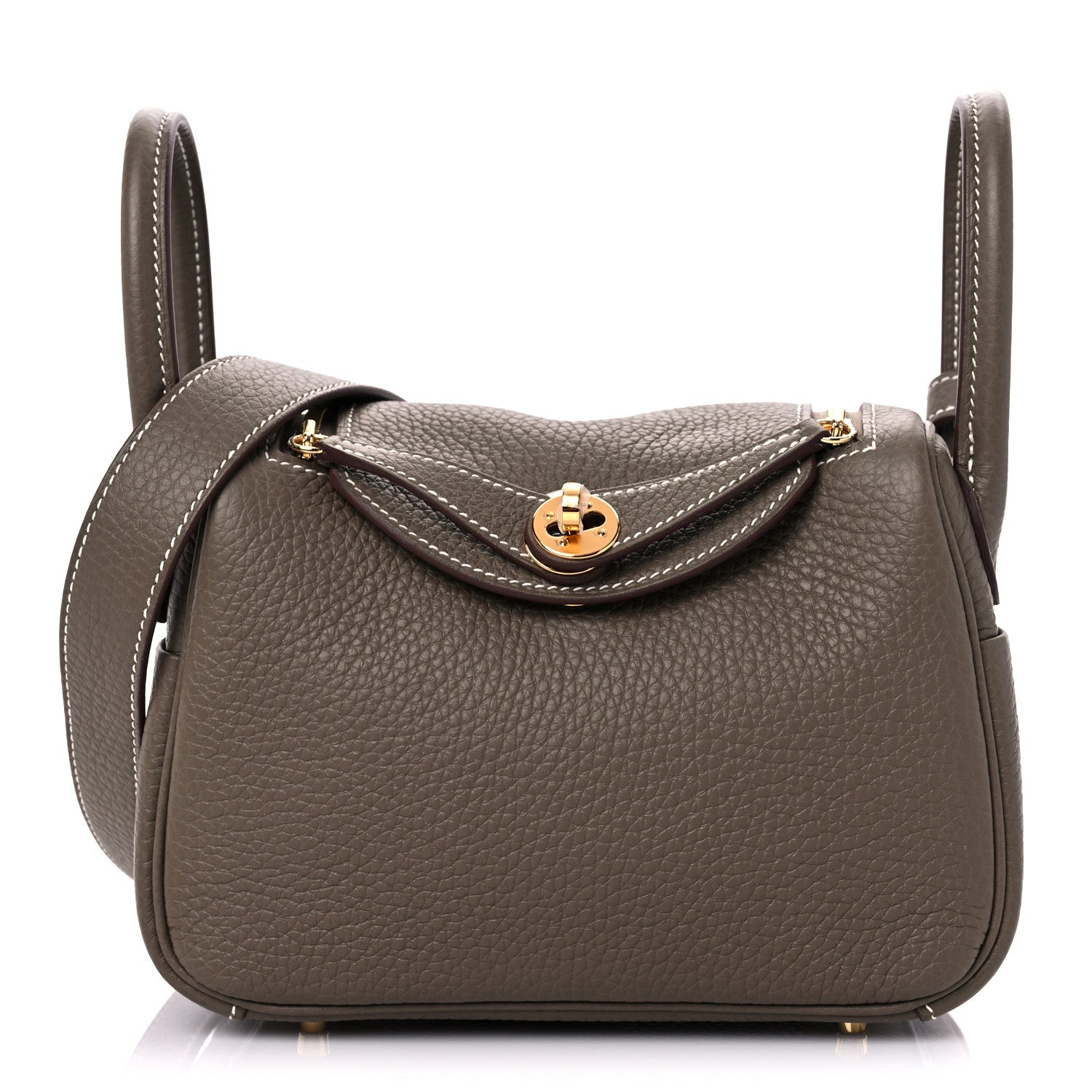 Hermes Taurillon Clemence Mini Lindy 20 Etoupe 1 of 9