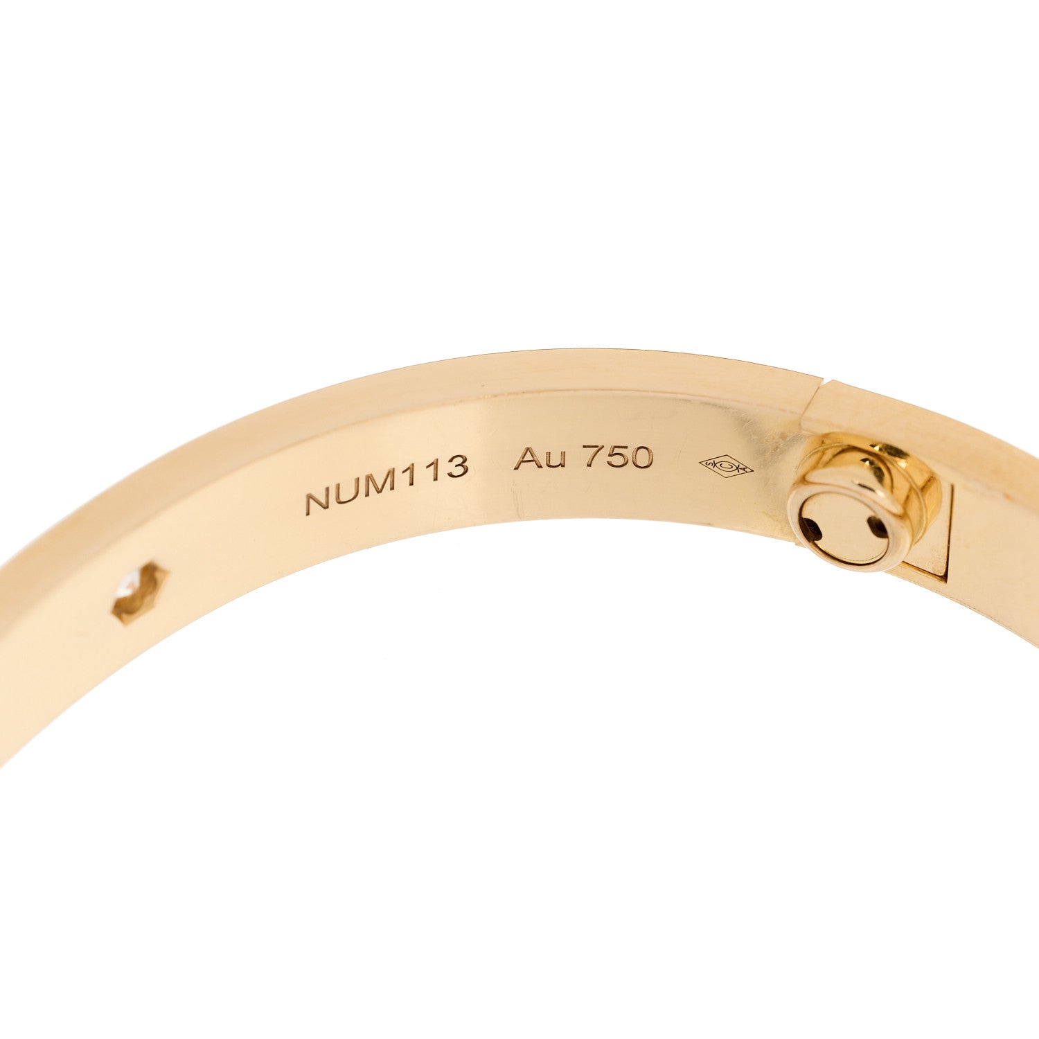 Cartier 18K Yellow Gold 4 Diamond LOVE Bracelet 16 7 of 11