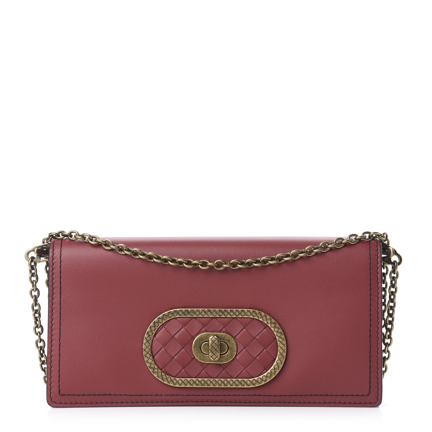 Bottega Veneta Nappa Intrecciato Ellittica Chain Wallet Baccara Rose 1 of 13